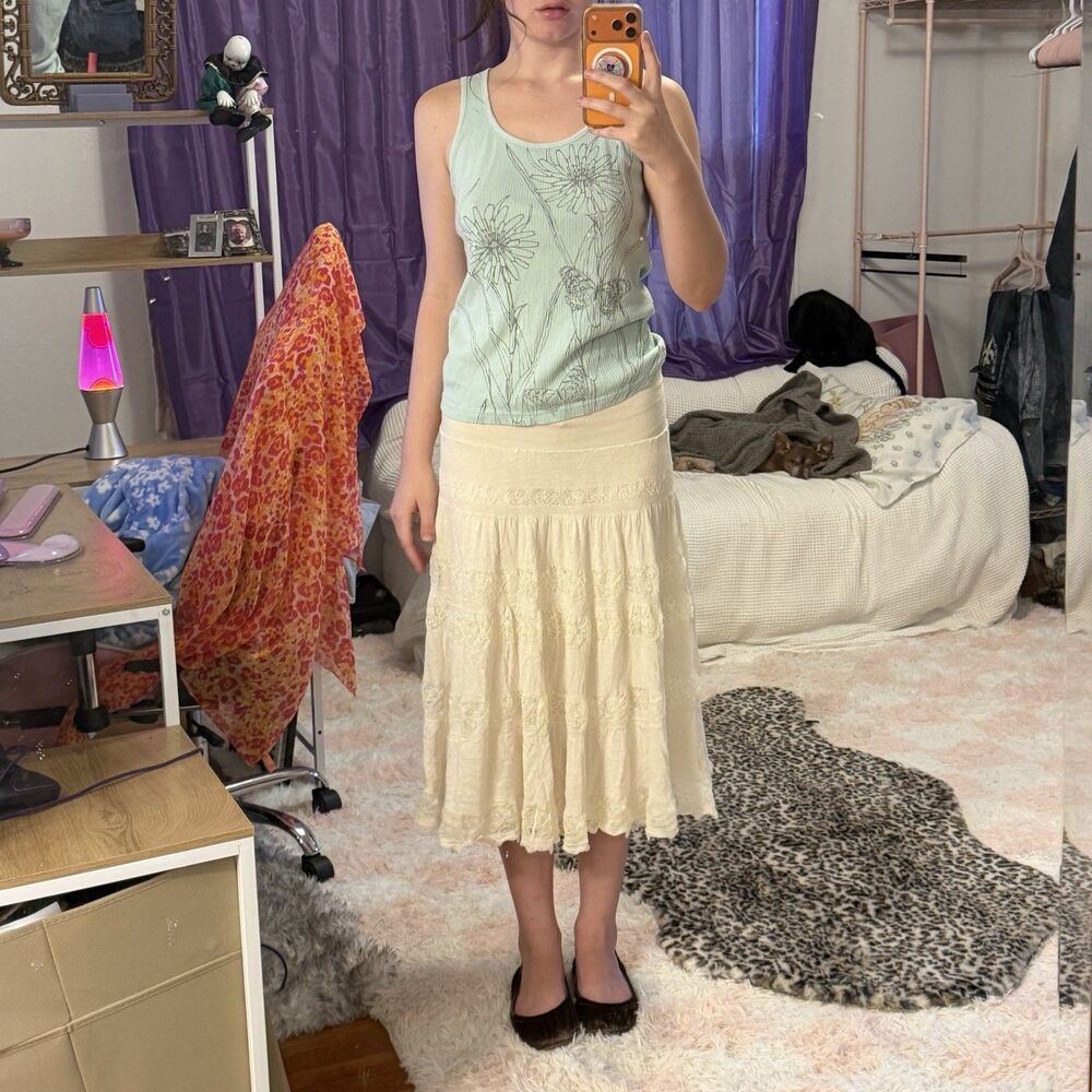 Fairycore Sonoma Life + Style light aqua blue ribbed tank top Medium